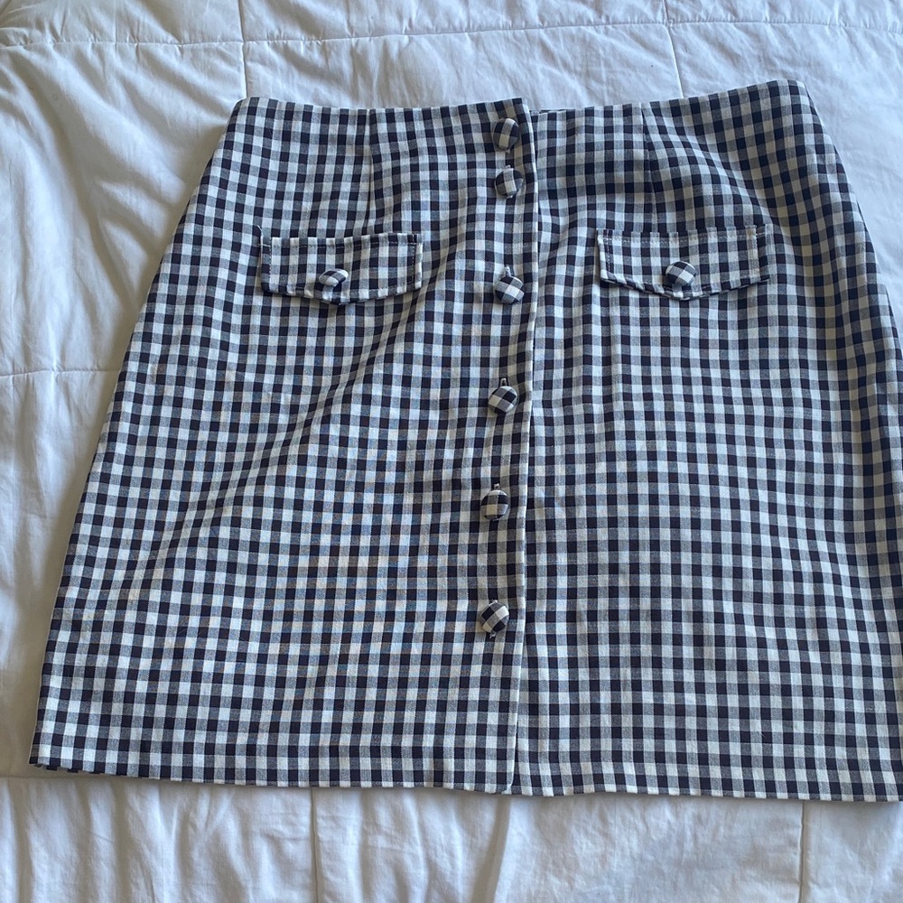 Checkered Black and White Women's mini Skirt